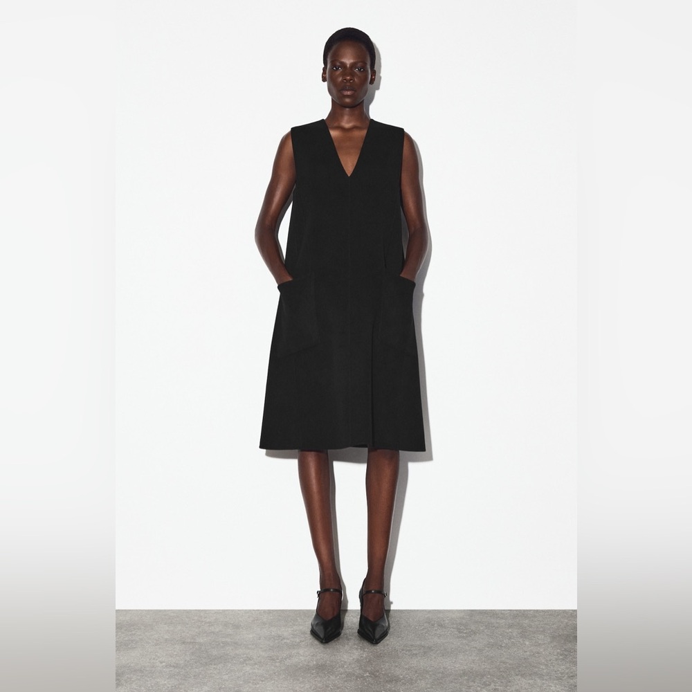 COS DOUBLE-FACED MERINO WOOL DRESS